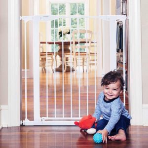 Toddler by the North States 37.5" Wide Tall Bright Choice Baby Gate: Heavy Duty Metal gate with Glow