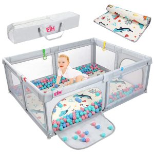 Extra Large Playpen for Babies with Gate