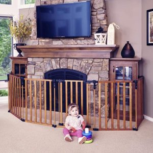 Toddleroo by the North States 3 in 1 Stained Wood Super yard 151" Long Extra Wide Baby gate