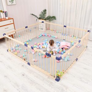 
Kids Baby Toddler Playpen Indoor Portable Wooden Freestanding